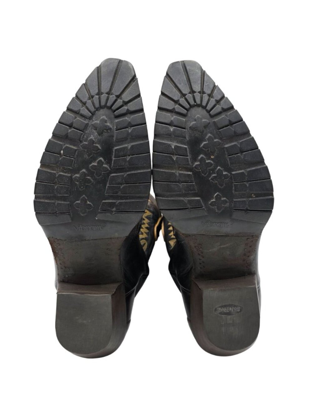 Liberty Boots Co Mens 12D Black Brown Leather Cowboy Western Biker Motorcycle - Picture 5 of 16